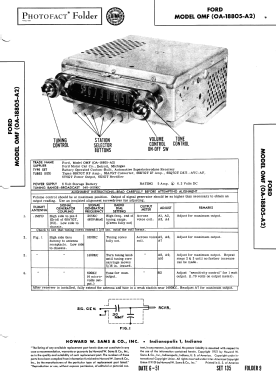 OMF Ch= OA-18805-A2; Ford Motor Co. (ID = 2928231) Car Radio