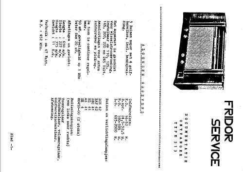 513; Fridor Fabrieken, N. (ID = 231797) Radio
