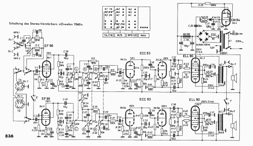 Stereo-Verstärker Diwefon-7060; Funk-Technik, Labor (ID = 1163918) Verst/Mix