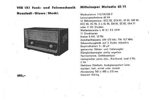Melodie 63/11; Funk- und (ID = 812665) Radio