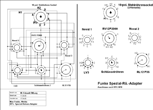 Röhrenprüf-Spezial-Adapter W18; Funke, Max, Weida/Th (ID = 204586) Equipment