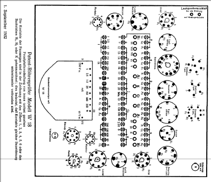 Röhrenprüfgerät Hauptgerät W18; Funke, Max, Weida/Th (ID = 53244) Equipment