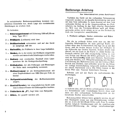 Röhrenprüfgerät Hauptgerät W18; Funke, Max, Weida/Th (ID = 82315) Ausrüstung