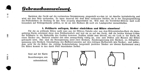 Röhrenprüfgerät RPG4/2 124-1415 A-2 Anforderz. Ln 25557; Funke, Max, Weida/Th (ID = 2609148) Ausrüstung