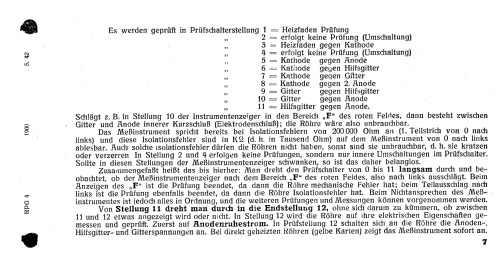 Röhrenprüfgerät RPG4/2 124-1415 A-2 Anforderz. Ln 25557; Funke, Max, Weida/Th (ID = 2609150) Ausrüstung