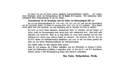 Röhrenprüfgerät RPG4/3 124-1415 A-3; Funke, Max, Weida/Th (ID = 57196) Ausrüstung