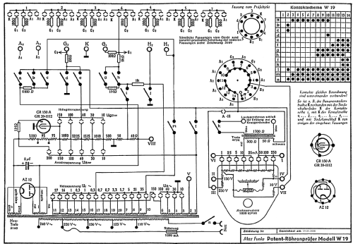 Röhrenprüfgerät W19S; Funke, Max, Weida/Th (ID = 531699) Equipment