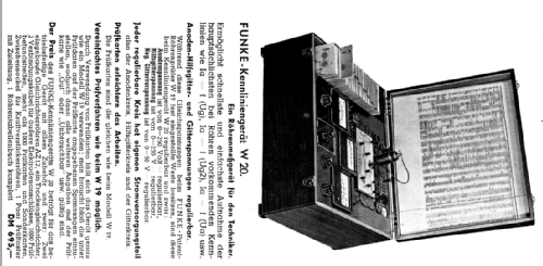 Röhrenprüfgerät W20 - S/N 27001 - 27030; Funke, Max, Weida/Th (ID = 2302728) Equipment