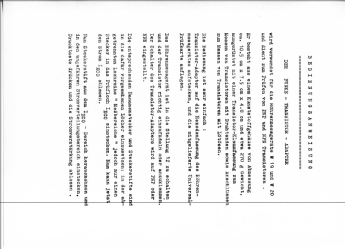 Transistor- Adapter W19; Funke, Max, Weida/Th (ID = 1319799) Ausrüstung