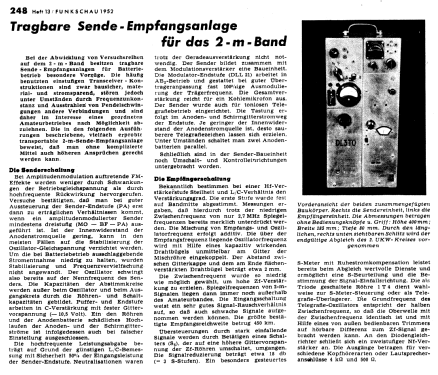 Tragbare Sende-Empfangsanlage f das 2-m Band ; Funkschau, Franzis- (ID = 1170273) Amat TRX