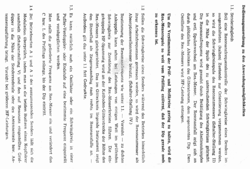 Resonanzmesser RM II ; Funkwerk Dabendorf (ID = 435049) Ausrüstung