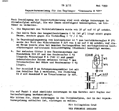 AM/FM-Super Dominante W101 Typ 1132; Funkwerk Dresden, (ID = 1381062) Radio