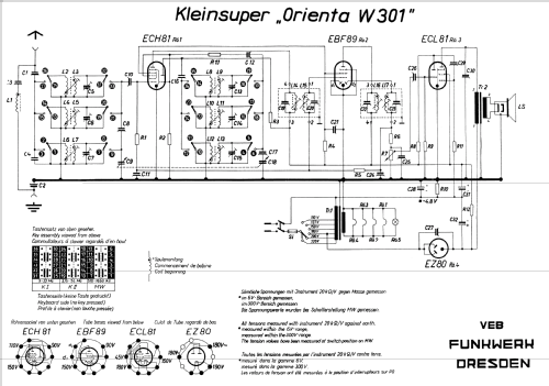 Orienta W301; Funkwerk Dresden, (ID = 313956) Radio