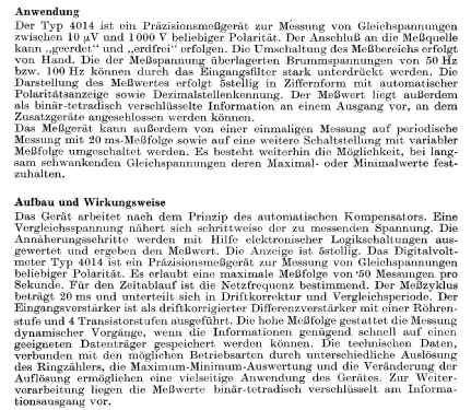 Digitalvoltmeter 4014a; Funkwerk Erfurt, VEB (ID = 926356) Ausrüstung