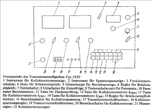 Transistoren-Messgerät 1029; Funkwerk Erfurt, VEB (ID = 841959) Equipment