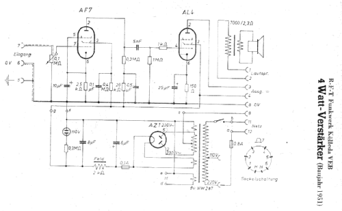 4-Watt-Verstärker ; Funkwerk Kölleda, (ID = 9674) Ampl/Mixer