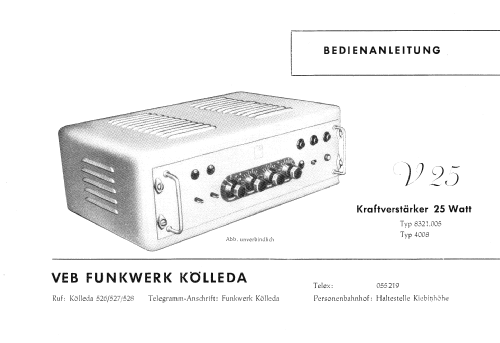 Leistungsverstärker V125 Typ 8321.7; Funkwerk Kölleda, (ID = 2185743) Ampl/Mixer