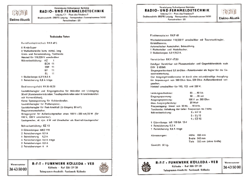 Verstärker-Anlage RK49/20; Funkwerk Kölleda, (ID = 2489462) Verst/Mix