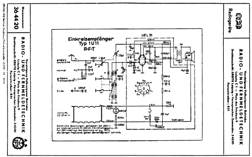 1U11; Funkwerk Leipzig, (ID = 120267) Radio