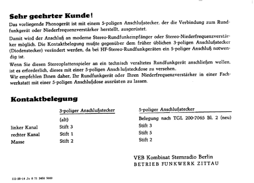 Perfekt 006; Funkwerk Zittau, VEB (ID = 155223) Reg-Riprod