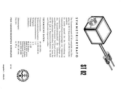 Symmetriertrafo ST02; Funkwerkstätten (ID = 2328671) Diverses