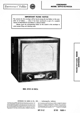 Coronado 35TV2-42-9022C; Gamble-Skogmo, Inc.; (ID = 3187883) Television