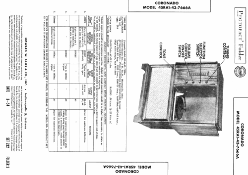 Coronado 45RA1-43-7666A ; Gamble-Skogmo, Inc.; (ID = 472512) Radio