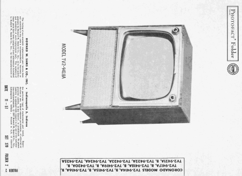 Coronado TV2-9420A; Gamble-Skogmo, Inc.; (ID = 2473265) Television