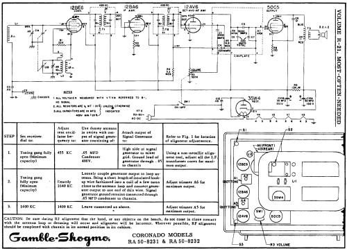 Coronado RA50-8231 ; Gamble-Skogmo, Inc.; (ID = 143489) Radio