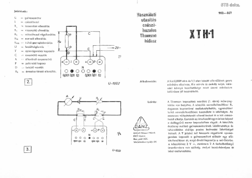 Resistor Meter - Thomson Bridge XTH-1; GANZ Árammérögyár; G (ID = 1982781) Equipment