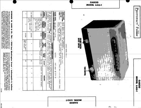 The Commander 6AU-1; Garod Radio Corp.; (ID = 506708) Radio