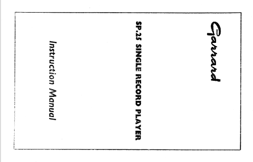 SP25; Garrard Eng. & Mfg. (ID = 2571390) Reg-Riprod