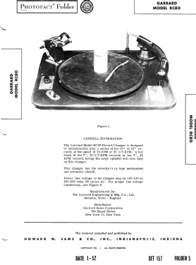 Universal RC80; Garrard Eng. & Mfg. (ID = 3013027) Sonido-V