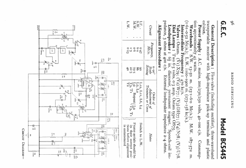 BC5445; GEC, General (ID = 549728) Radio