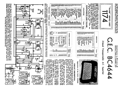 AC Compact BC4644; GEC, General (ID = 1051212) Radio