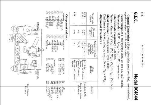 AC Compact BC4644; GEC, General (ID = 555015) Radio