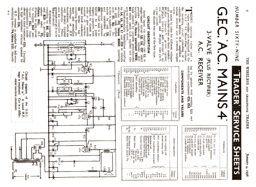 AC Mains Four BC3630; GEC, General (ID = 1024650) Radio