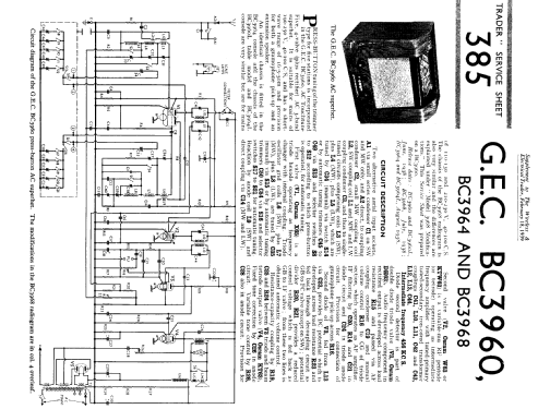 AC Touchtune 5 BC3960; GEC, General (ID = 1251016) Radio