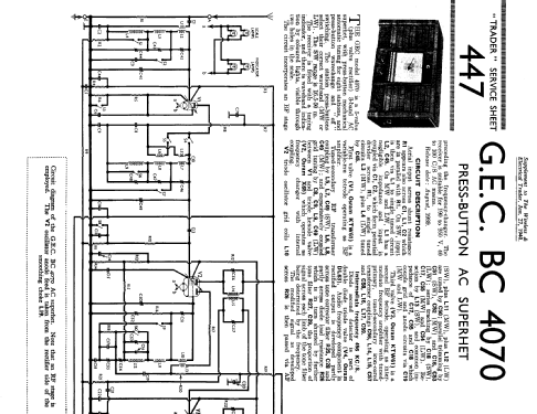 BC4070; GEC, General (ID = 1308973) Radio