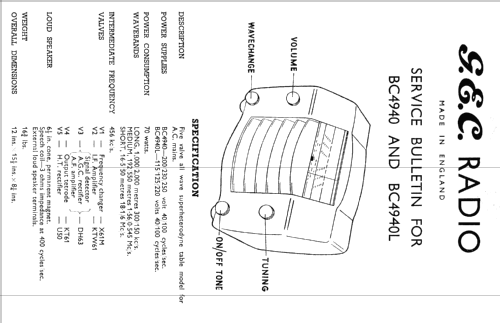 BC4940; GEC, General (ID = 383704) Radio