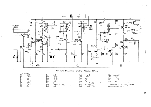 All Transistor BC561; GEC, General (ID = 594167) Radio