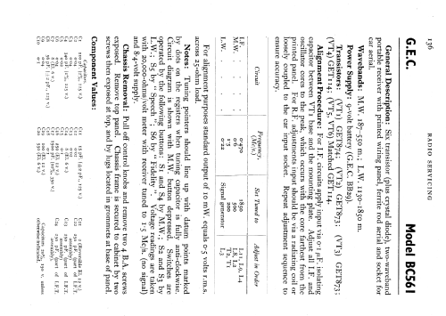 All Transistor BC561; GEC, General (ID = 594169) Radio