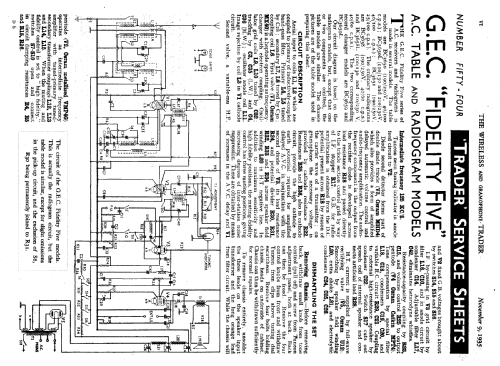 Fidelity AC5 BC3651; GEC, General (ID = 1023757) Radio