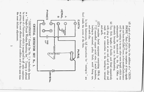 Gecophone Crystal Detector Set No.1 BC1001 or No. 1; GEC, General (ID = 1755396) Crystal