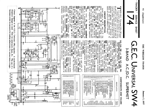 Universal SW4 BC3745; GEC, General (ID = 1034584) Radio