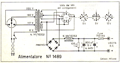 Alimentatore 1489; Geloso SA; Milano (ID = 1960356) Strom-V