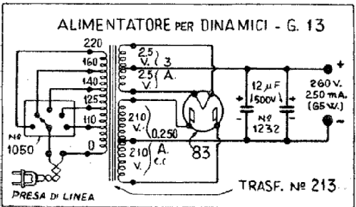 alimentatore per dinamici G13; Geloso SA; Milano (ID = 891077) Strom-V