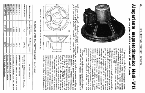 Altoparlante Magnetodinamico Madi-W12; Geloso SA; Milano (ID = 2671474) Parleur