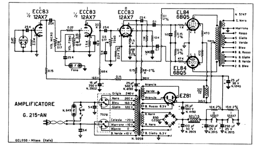Amplificatore G215AN; Geloso SA; Milano (ID = 395846) Verst/Mix