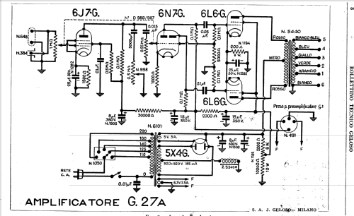 Amplificatore G27A; Geloso SA; Milano (ID = 391605) Verst/Mix